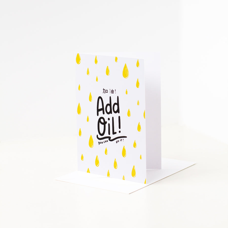 Add oil Asian Greeting card