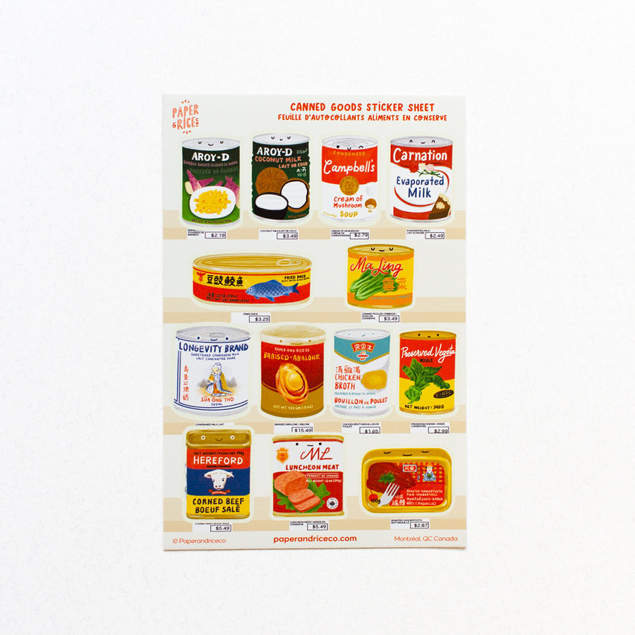 Asian Canned Goods Sticker Sheet