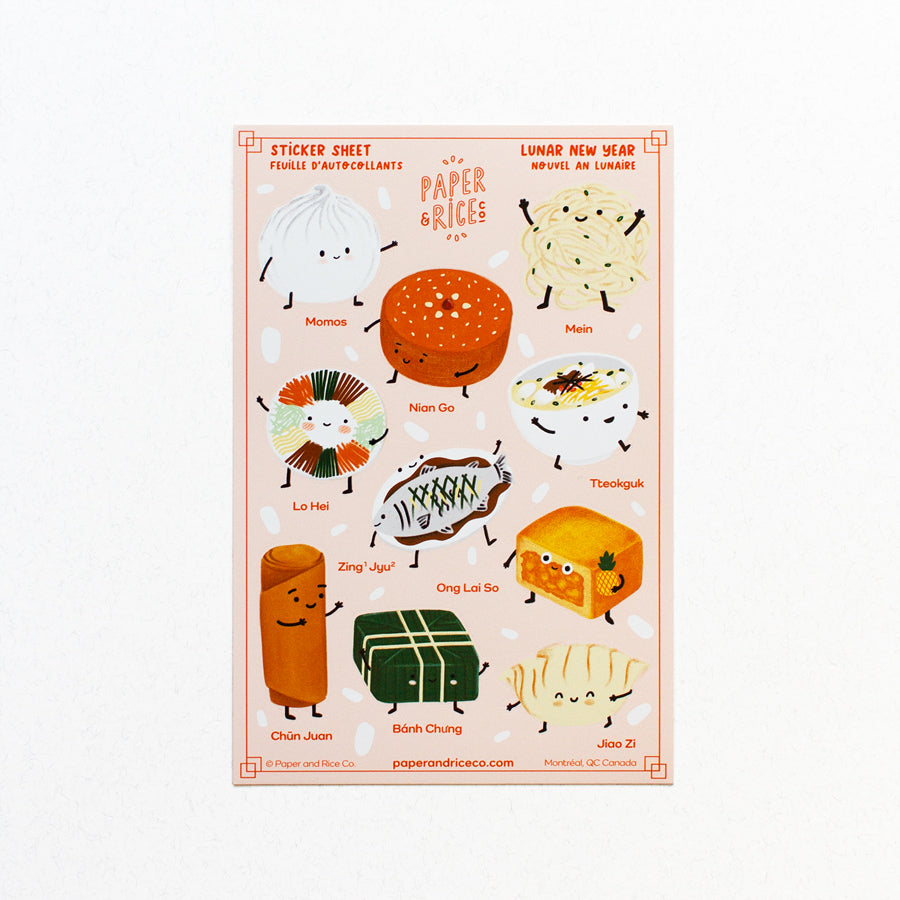 Lunar New Year Food Sticker Sheet